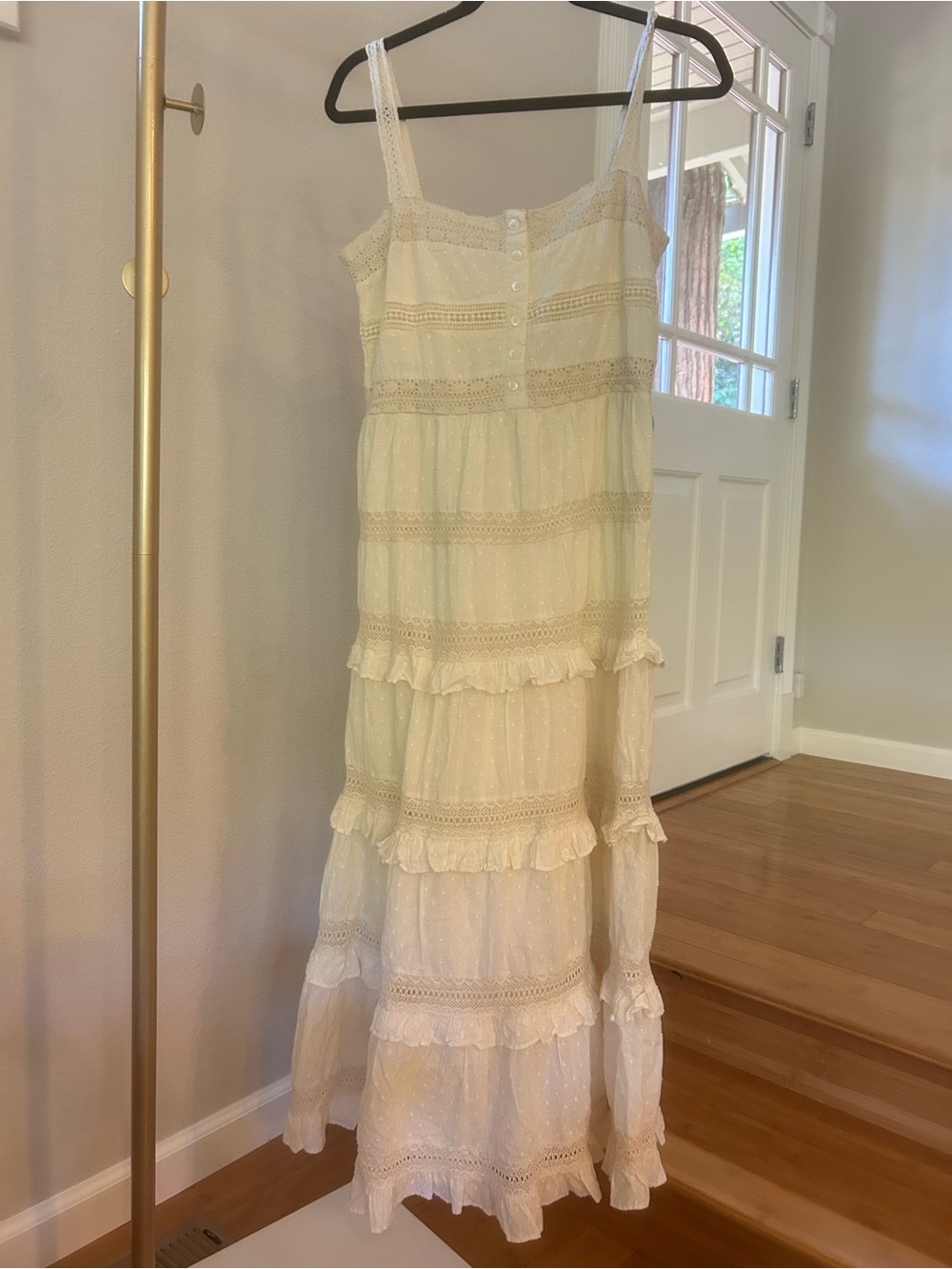 Miss Selfridge NWT Cream Eyelet Crochet Lace Tiered Midi Dress